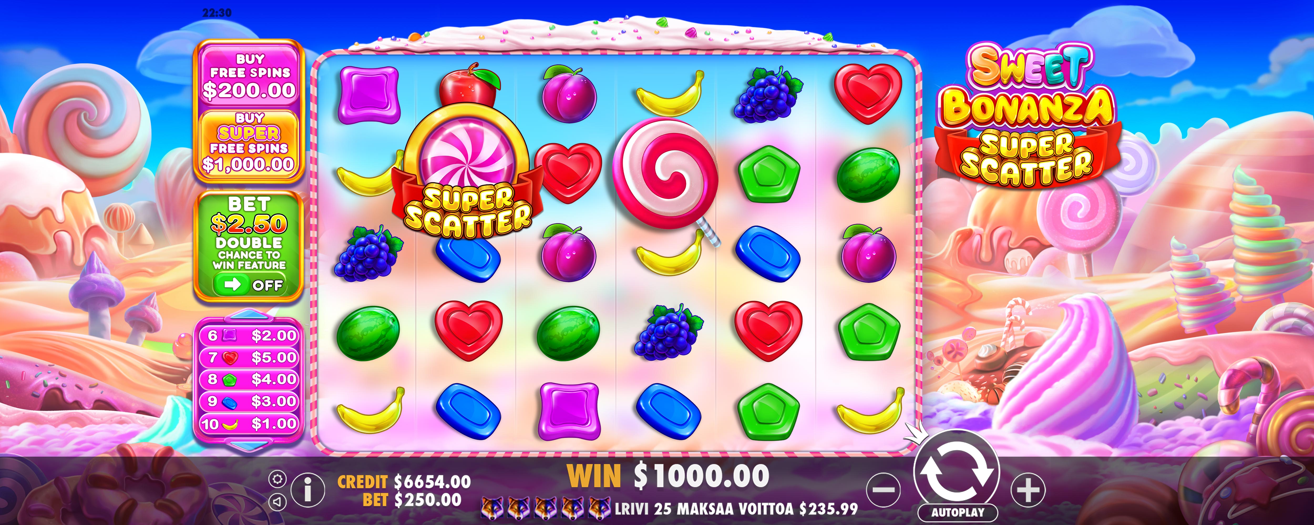Sweet Bonanza Super Scatter - screenshot with slot description 4